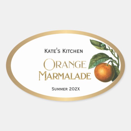 Oranje Marmalade Jelly Label  (Voorkant)