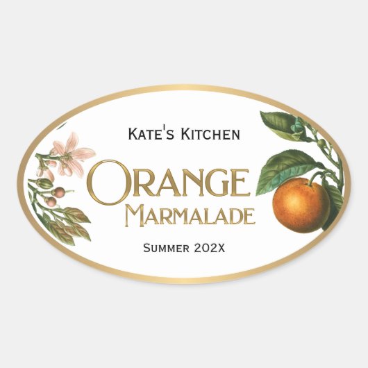 Oranje Marmalade Jelly Label  (Voorkant)