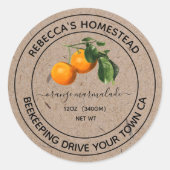 Oranje Marmalade Kraft Paper Canning Jar Labels (Voorkant)