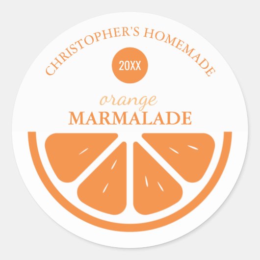 Oranje Marmalde Ronde Sticker (Voorkant)