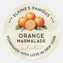 oranje marmelade aangepaste sticker met datum