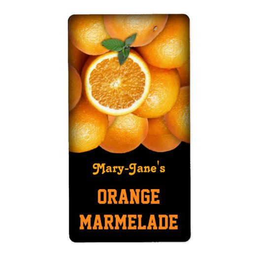 Oranje Marmelade (aanpasbaar) Etiket (Voorkant)