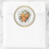 Oranje marmelade bewaart  goud ronde sticker (Tas)