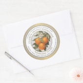 Oranje marmelade bewaart  goud ronde sticker (Envelop)