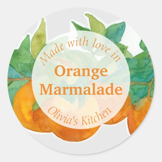 Oranje marmelade Citrus Fruit Jam Jar Food Labels (Voorkant)