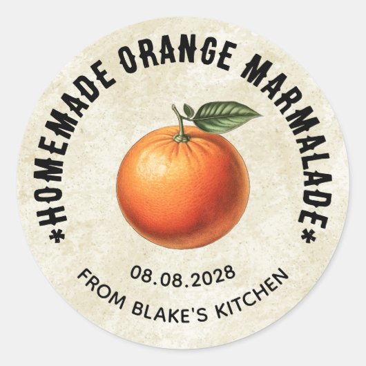 Oranje marmelade inblikken Labels in  stijl (Voorkant)