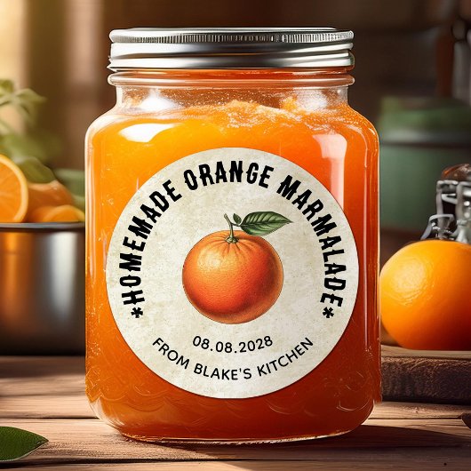 Oranje marmelade inblikken Labels in  stijl