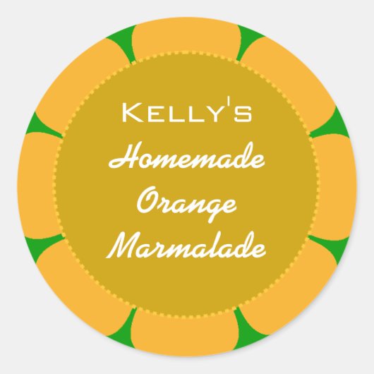 Oranje marmelade label (Voorkant)