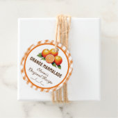 Oranje marmelade label met geruit ontwerp (In situ)
