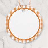 Oranje marmelade label met geruit ontwerp (Achterkant)