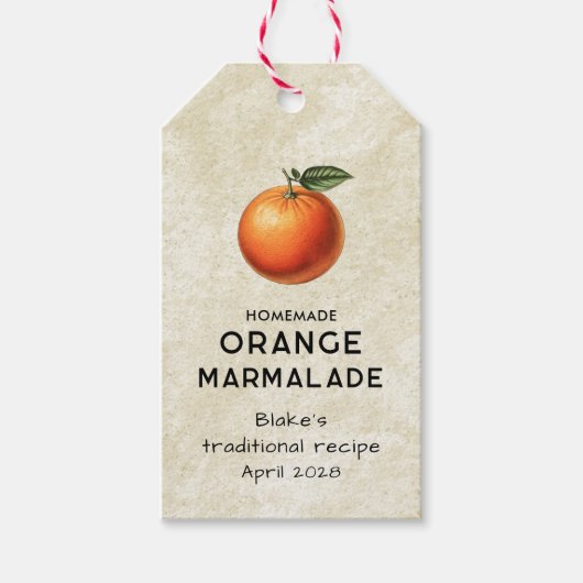  oranje marmelade pantry label cadeaulabel (Voorkant)