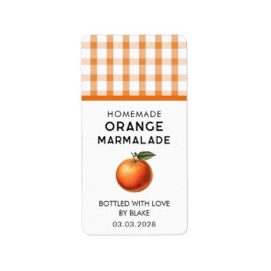 oranje marmelade sticker met geruit patroon
