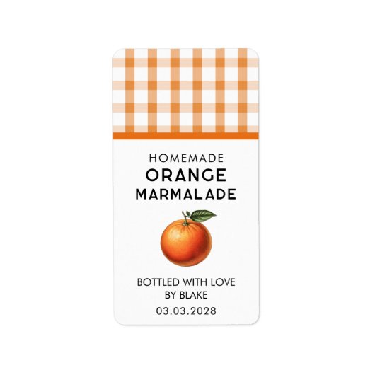 oranje marmelade sticker met geruit patroon (Voorkant)