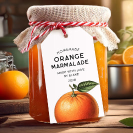 Oranje marmelade zelfgemaakte receptenvoorraadkast cadeaulabel