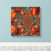 Oranje marmer canvas afdruk (Insitu (Houten vloer))