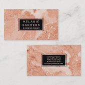 Oranje marmer | Eenvoudig elegant Visitekaartje (Voorkant / Achterkant)