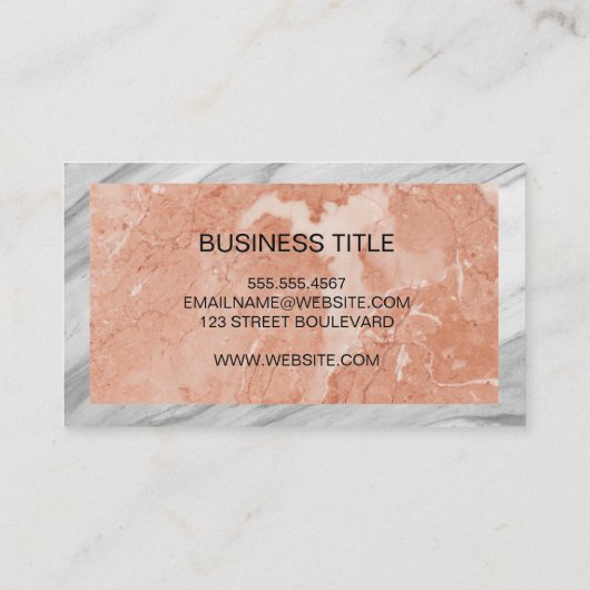 Oranje Marmer | Marmer Rand Visitekaartje (Achterkant)