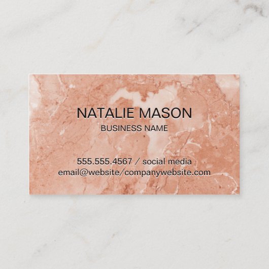 Oranje Marmer | Monogram Visitekaartje (Achterkant)