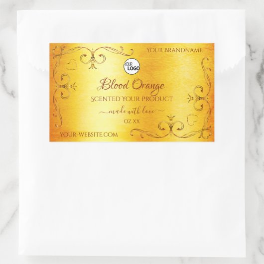 Oranje marmer Product Labels Logo (Tas)