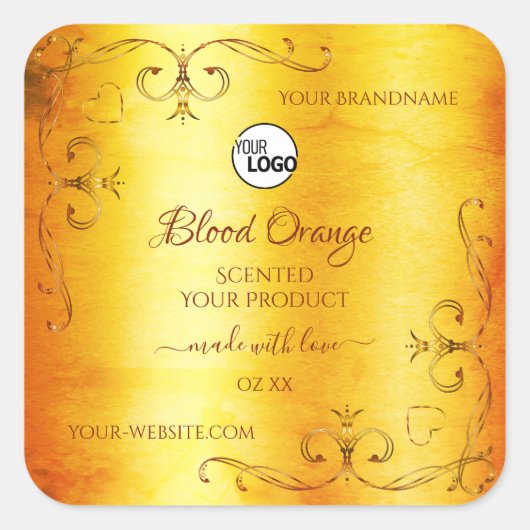  Oranje marmer  Product Labels Logo (Voorkant)