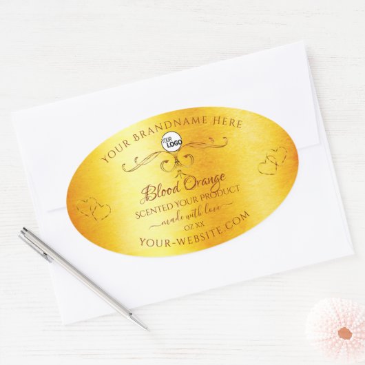 Oranje marmer Product Labels Logo (Envelop)