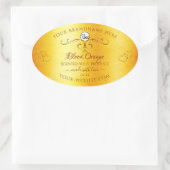 Oranje marmer Product Labels Logo (Tas)