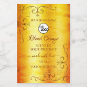  Oranje marmer  Product Labels Logo Voedselcontainer Etiket (Enkel label)