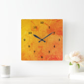 Oranje marmer vierkante klok (Huis)
