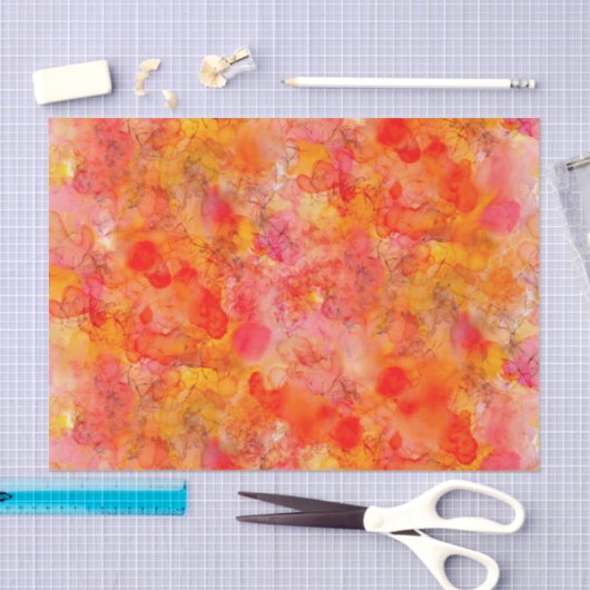 oranje marmeren alcoholinkt crafting tissuepapier (Craft)