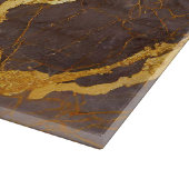 Oranje marmeren patroon met goud snijplank (Hoek)