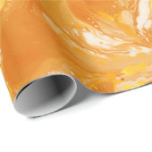 Oranje marmeren vloeibare stijl patroon cadeaupapier (Rol Hoek)