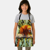 Oranje Marmoset Monkey, Kinder Full Print Schort (Insitu)