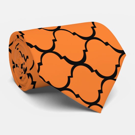 Oranje Marokkaans design Stropdas (Opgerold)