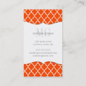 Oranje Marokkaanse bannenstilstand gepersonaliseer Visitekaartje (Achterkant)