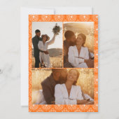 Oranje Marokkaanse initialen 3 op fotobruiloft Kaart (Achterkant)