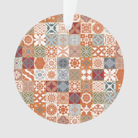 Oranje Marokkaanse tegel Ornament (voorkant)