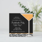 Oranje Martini Bachelorette Party Kaart (Staand voorkant)