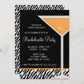 Oranje Martini Bachelorette Party Kaart (Voorkant / Achterkant)