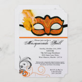 Oranje Maskerade Bal Masker Kostuum Halloween Fees Kaart (Voorkant / Achterkant)