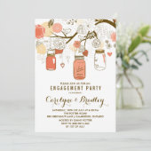 Oranje Mason Jars | Uitnodiging van de indienende  (Staand voorkant)