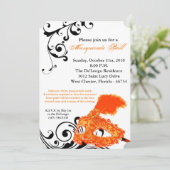 Oranje Masquerade Ball Mask Costume Halloween Part Kaart (Staand voorkant)