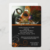 Oranje Masquerade Ball Mask Costume Halloween Part Kaart (Voorkant / Achterkant)