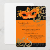 Oranje Masquerade Mask Ball Costume Halloween Kaart (Voorkant / Achterkant)