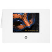 Oranje Masquerade-maskerlijstkaart (Achterkant Horizontaal)