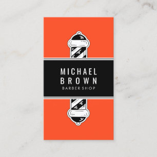 Oranje Matig Man met Barberle Paar Visitekaartje
