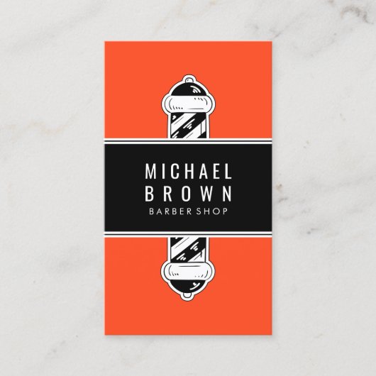 Oranje Matig Man met Barberle Paar Visitekaartje (Voorkant)