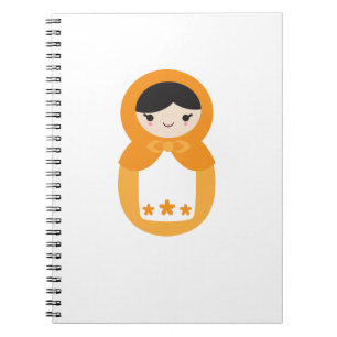 Oranje Matryoshka Doll Notitieboek
