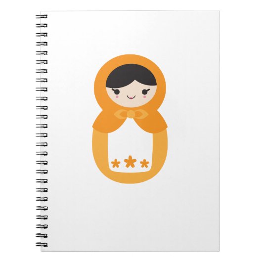 Oranje Matryoshka Doll Notitieboek (Voorkant)
