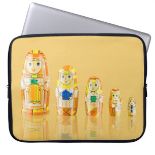 Oranje Matryoshka Russische Dolls-laptophoes Laptop Sleeve