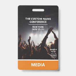 Oranje Media Access Pass QR Code Custom Conference Badge